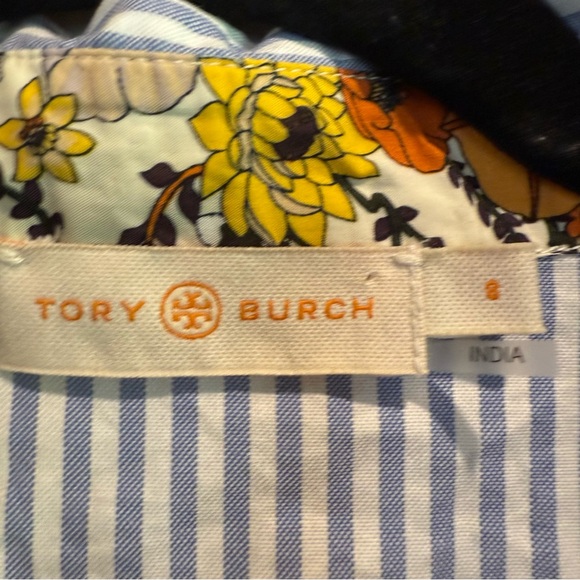 Tory Burch Patchwork Printed Shirt In Ivory Blossom Ditsy Women’s Size 8 - Picture 4 of 8